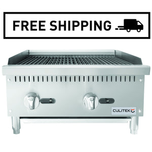 Culitek HD-Series Countertop Charbroiler, 24"W, 70k BTU (TEKRB-24-NG/LP)